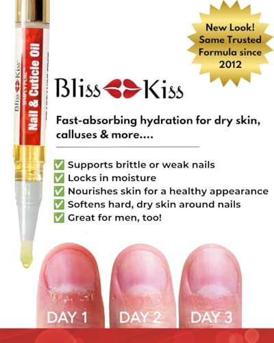 Bliss Kiss Nail Oil Cuticle Pen - Jojoba & Vitamin E Strengthener