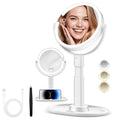20X/1X LED Makeup Mirror with Lights & Phone Holder