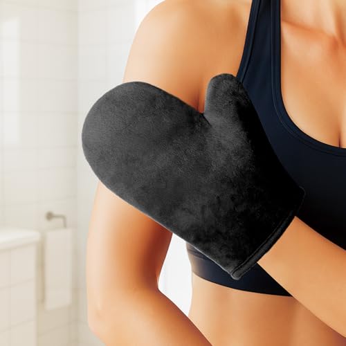 4 Pack Self Tanning Mitt Applicator Kit,Tanning Glove for Self Tan Mitt,Self Tanner Back Applicator,Mini Tan Mit, Exfoliating Mitt, for Sunless Streak-Free Fake Tanning