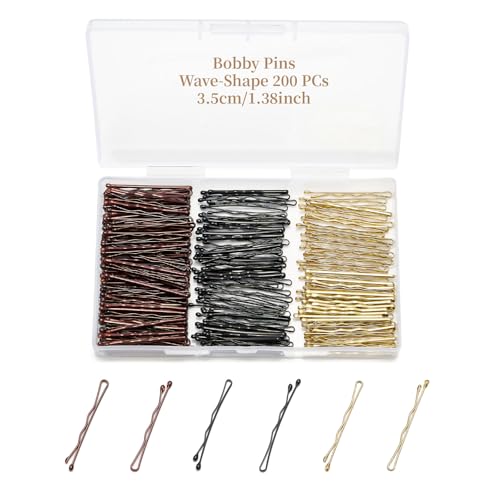 200 Pcs Wave-Shaped Bobby Pins for Women - Durable Hair Accessories