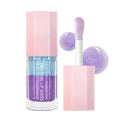 Two Tone Layered Lip Gloss, High-Shine Lip Gloss, Shimmer and Buildable Color, Diamond Glitter Lip Luminizer, Nourishing and Hydrating, Plumping, Non-Sticky Lip Oil-01, 0.32 Fl Oz