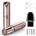 Gurelax Facial Hair Remover for Women, Electric Face Shaver, Painless Lip & Chin Removal, Rechargeable Device with Velvet Bag