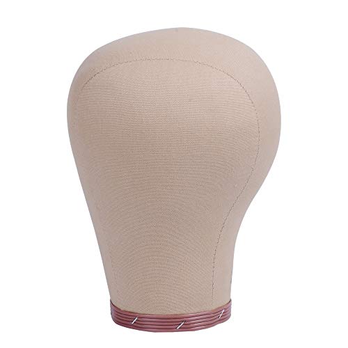 22 Inch Canvas Wig Head Mannequin with Cork Block