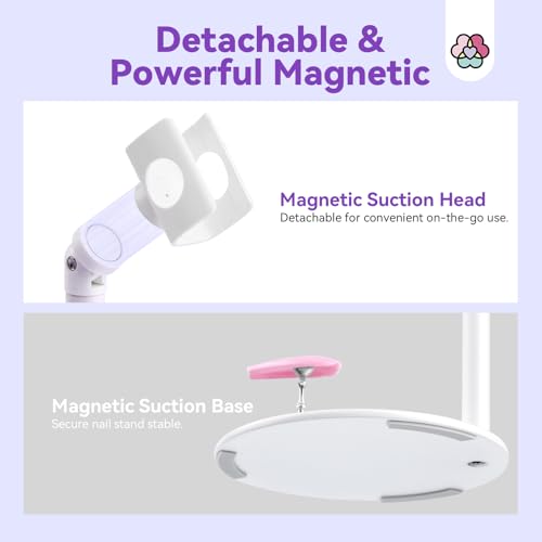 SAVILAND Purple Handheld UV Nail Light with Magnetic Stand, Fast 10s Curing