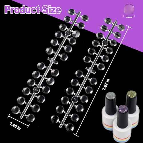 Laza 360pcs Nail Polish Swatch Dots with Adhesive Stickers Box-packed 12mm Clear Round Nail Display Tips Color Sample Tester for Gel Polish