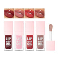 Glow Lip Oil Set, 4 Colors Hydrating Plumping Lip Gloss