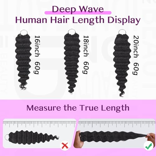 IDN BEAUTY Remy Human Hair Crochet 18" Deep Wave 120g