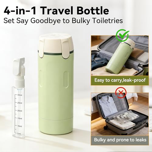 4-in-1 Travel Dispenser Bottle Set with Cleaning Brush - 30ml