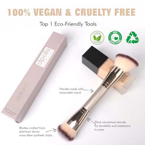 Dual-Ended Foundation Brush - Round & Angled Makeup Brush