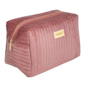 Benevolence LA Plush Velvet Large Makeup Bag Dusty Pink Travel Organizer