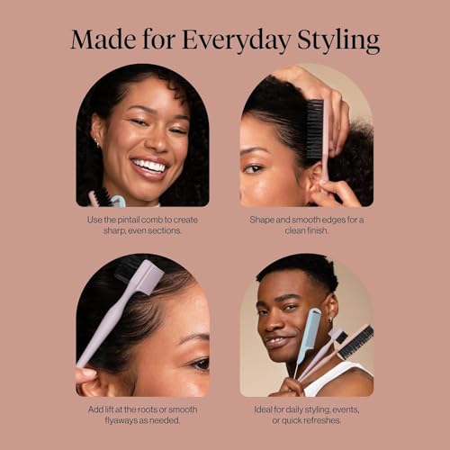 Kitsch Slick Back Hair Brush & Styling Comb Set - Edge & Pintail Kit