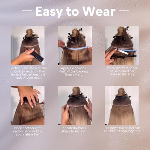 Full Shine Genius Weft Tape in Hair Extensions Jet Black 18 Inch