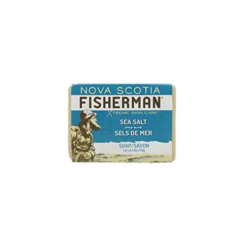 Nova Scotia Fisherman - Hand Poured Soap, with Organic Shea Butter and Nova Scotia Sea Kelp, Vegan Friendly, No Artificial Ingredients, Plant-Based Body Care (Sea Salt, 4.8 oz)