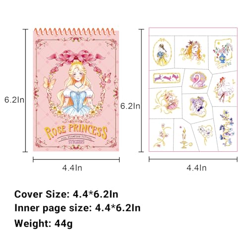 Gold Foil Fairy Tale Temporary Tattoos for Kids - 80 Metallic Styles