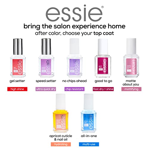 essie Nail Care, 8-Free Vegan, Good To Go Top Coat, fast dry and shine nail polish, 0.46 fl oz