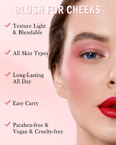 Gradual Shimmer Blush Palette with Brush - Waterproof