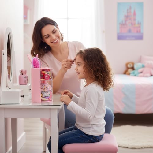 3-Layer Clear Hair Accessories Organizer with Brush Holder