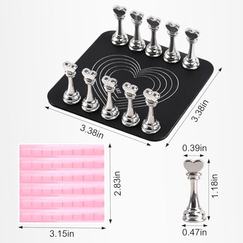 ANGNYA Nail Stand for Press Ons, Fake Nail Holder for Painting Nails, Super Magnetic Base for Painting Display Holder with Reusable Adhesive Putty for Home DIY Salon Supplies