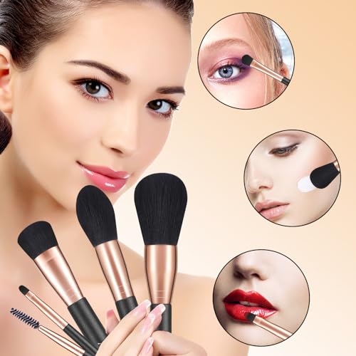 AirWos¢ç 14 Pcs Professional Makeup Brush Set with Case - Synthetic Foundation, Powder, Eyeshadow, Concealer Brushes with Pearl Flash Handles