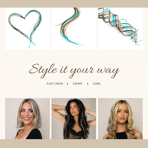Feather Hair Extensions – 21 Real Rooster Feathers, 9"–14" Long