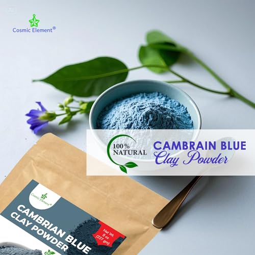Cosmic Element Cambrian Blue Clay Mask Powder | Blue Cambrian Clay from Russia for Face, Hair & Body | Natural Blue Clay Mask for Exfoliating & Detoxifying Care | Gentle Mineral Formula (8 oz)