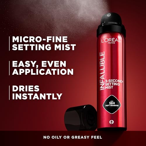 L'Oreal Paris Infallible 3-Second Setting Spray, 36HR Wear, 1.76 oz