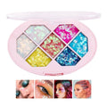 7-Color Glitter Eyeshadow Palette - Waterproof Sparkle Makeup