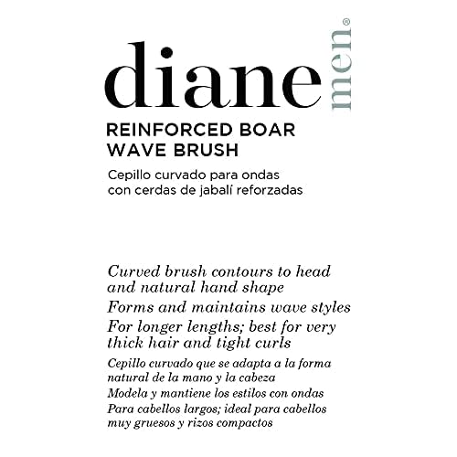 Diane Firm Reinforced Boar and Nylon Bristle Curved Wave Brush for Thick, Coarse, and Textured Hair, Ideal for Forming and Maintaining Wave Styles and Smoothing Longer Hair, Tan