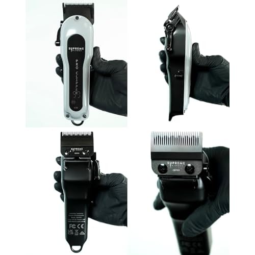 Supreme Trimmer Pro Clipper Lite | 210 Min Run Time Professional Hair Cutting Tool Set + Hair Comb, Scissors & Fade Blade | STC5000