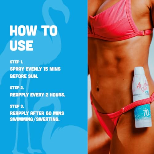 SPF 70 Sunscreen Spray 6oz - Reef Act Compliant no 67 Octinoxate & Oxybenzone Free - Sun Screen Broad Spectrum UVA/UVB - Sunscreen Waterproof and Non-Greasy