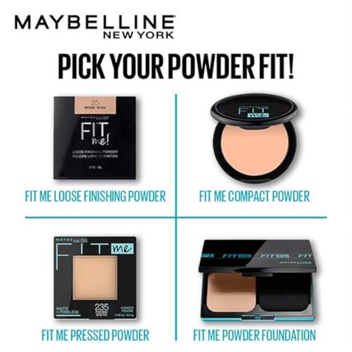 Maybelline Fit Me Matte + Poreless Pressed Face Powder Makeup & Setting Powder, Buff Beige, 1 Count