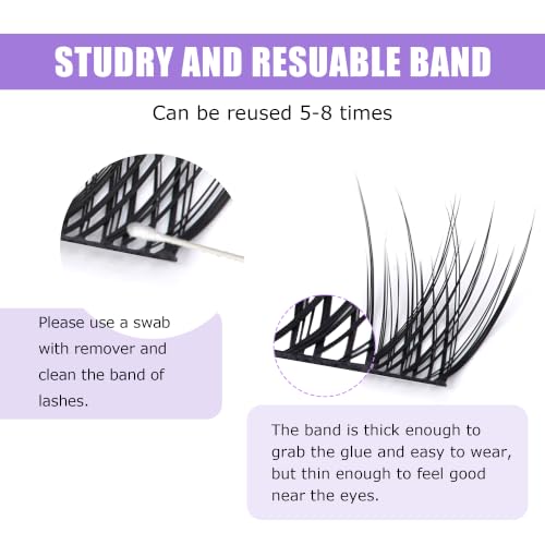 GAQQI Wispy Lash Clusters GQ19-C Curl 10-16mm 120PCS - Natural Eyelash Extensions