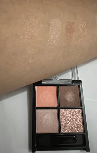 4-Color Neutral Eyeshadow Palette with Shimmer & Glitter