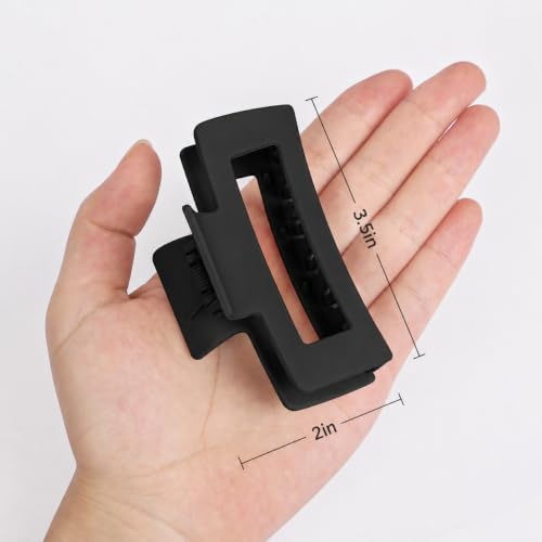 Black Hair Claw Clips 12 Pack - Medium Size for Thick & Thin Hair