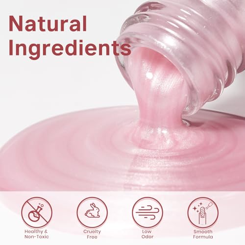 MIZHSE Pearl Pink Nail Polish - Quick Dry High Shine 15ml, Pearl Pink Variant