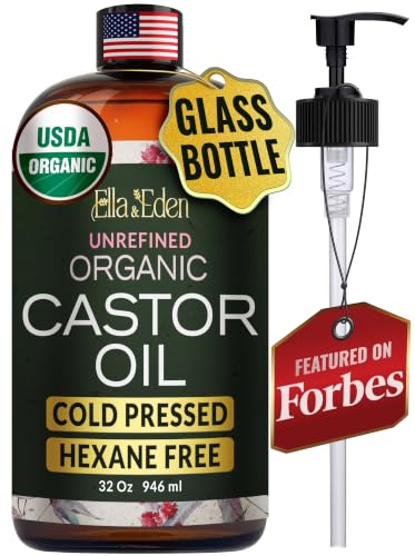 Ella & Eden Organic Castor Oil 32oz - Cold-Pressed & 100% Pure