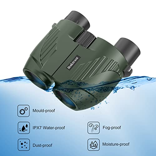 20X25 Compact Binoculars for Adults and Kids,Large Eyepiece Waterproof Binocular，Easy Focus Small Binoculars for Bird Watching,Hiking and Concert, Green