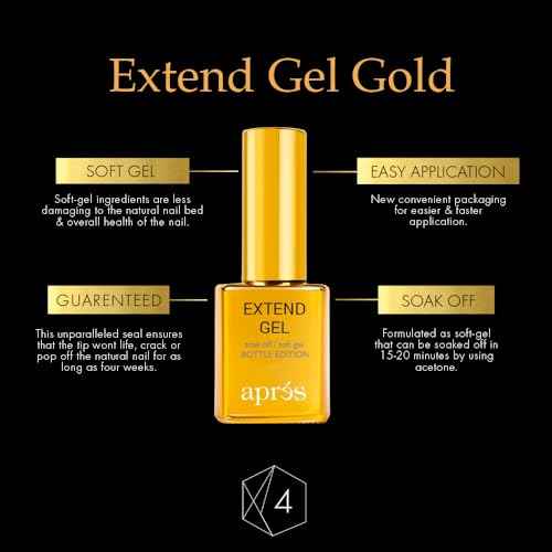 APR?S Apres Gel-X Essentials - Extend Gel, pH Bonder, Acid-Free Gel Primer, Curved Nail File 100/180 Grit, Nail Buffer