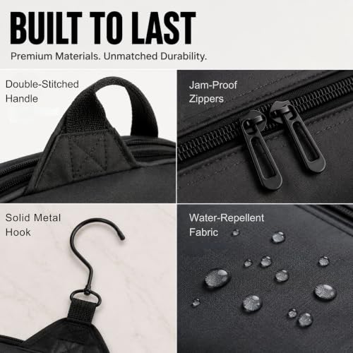 AvaJex Large Hanging Dopp Kit Toiletry Bag - Waterproof
