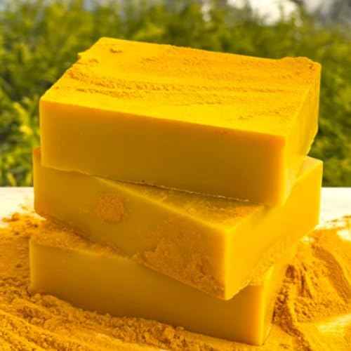 Lemon Turmeric Kojic Soap ? Kojic and Turmeric Soap, Jabon De Curcuma Para Las Manchas, TurmericSoap Bar for Face and Body, Moisturizing Deep Cleansing