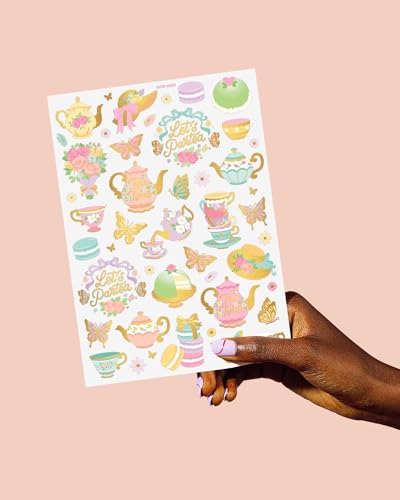 xo, Fetti Tea Party Temporary Tattoos - 48 Glitter Designs