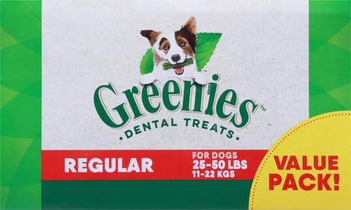 Greenies Original Regular Natural Dog Dental Care Chews Oral Health Dog Treats, 36 count (Pack of 1)