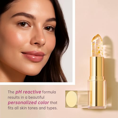 pH Color Changing Lipstick with Gold Foil, 12-Hour Wear
