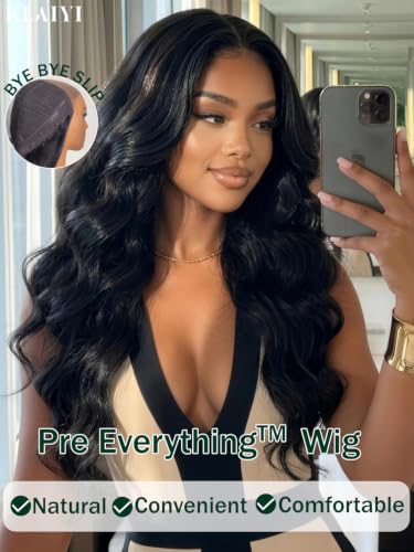KLAIYI Bye Bye Slip 7x5 Glueless Lace Front Wig 18 Inch
