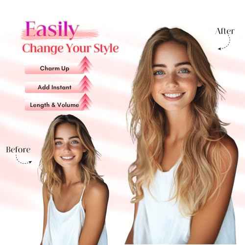 Rich Choices Real Human Halo Hair Extensions for Women Invisible Wire Hair Extensions 100% Human Remy Halo Hair 12 Inch #6 Light Brown