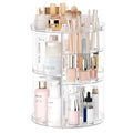 Rotating Makeup Organizer with 8 Adjustable Layers & Brush Holder