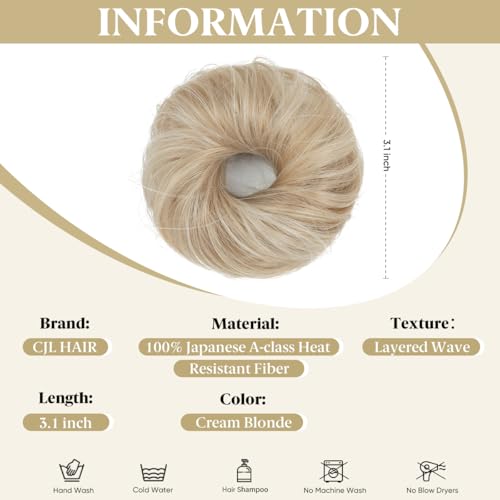 Messy Bun Hair Pieces for Thin Hair - Lightweight Curly Updo