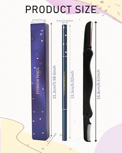 12-Piece Eyebrow Pencil Set with Dual-End Brush, Waterproof
