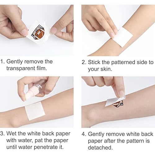 Womaha 30 Sheets Brazil Temporary Tattoos for Kids Football Temporary Face Tattoos¡¦
