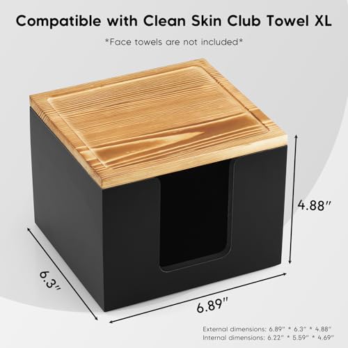 Wooden Face Towel Holder Box - Makeup Organizer for Bathroom